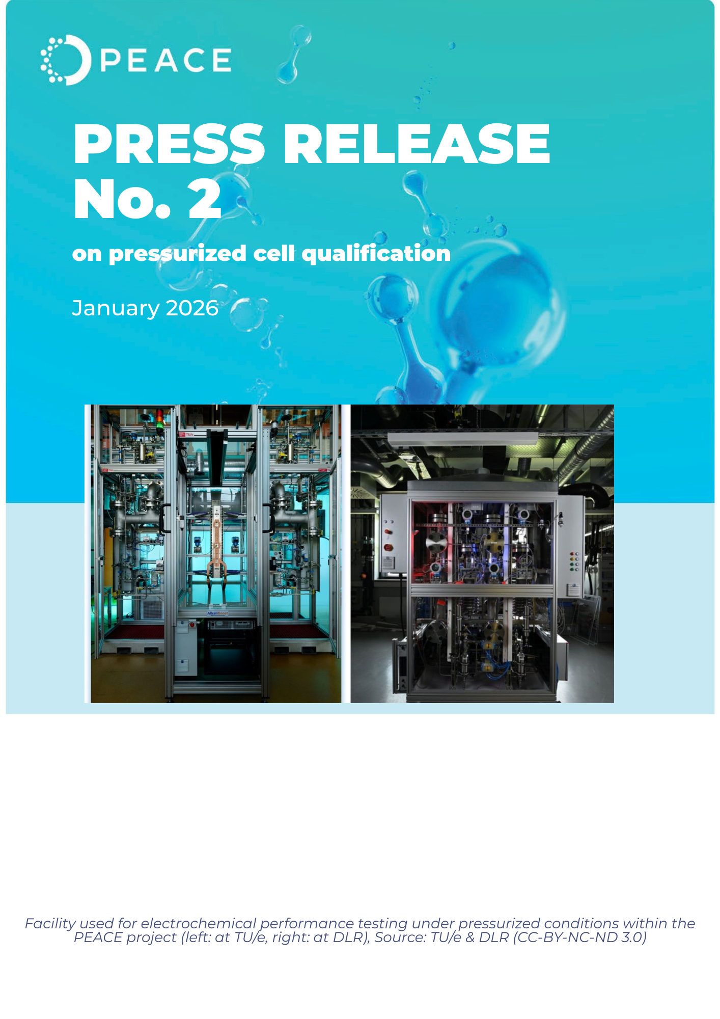 PEACE Project Achieves Key Milestone in pressurized cell qualification